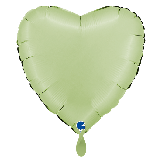 1 Ballon XL - Hart - Satijn Olijfgroen