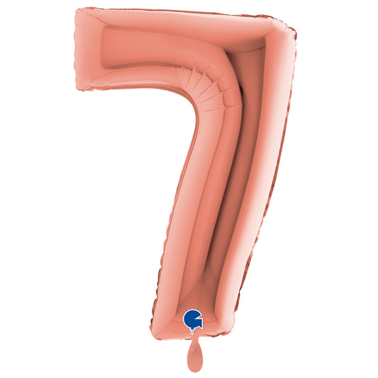 1 Ballon XXL - Zahl 7 - Roségold