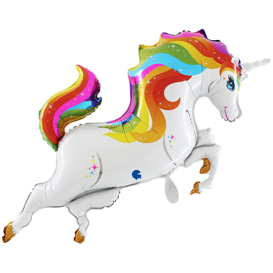1 Ballon XXL - Regenboog Eenhoorn Figuur
