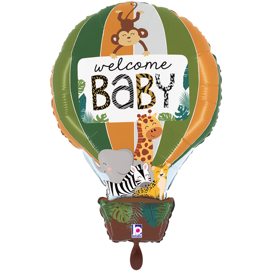 1 Ballon XXL - Jungle Dieren Welkom Baby