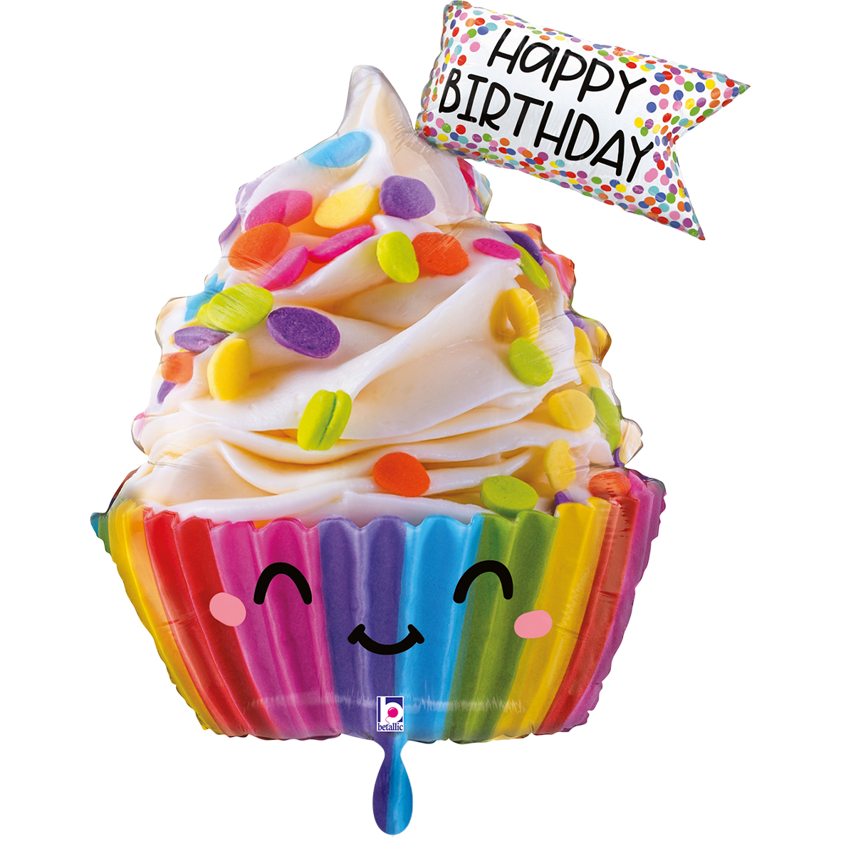 1 Ballon XXL - Schattige Cupcake Verjaardag