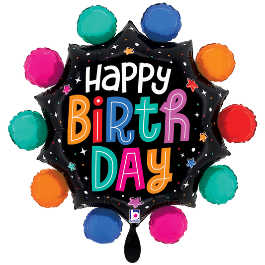 1 Ballon XXL - Colorful Circles Birthday