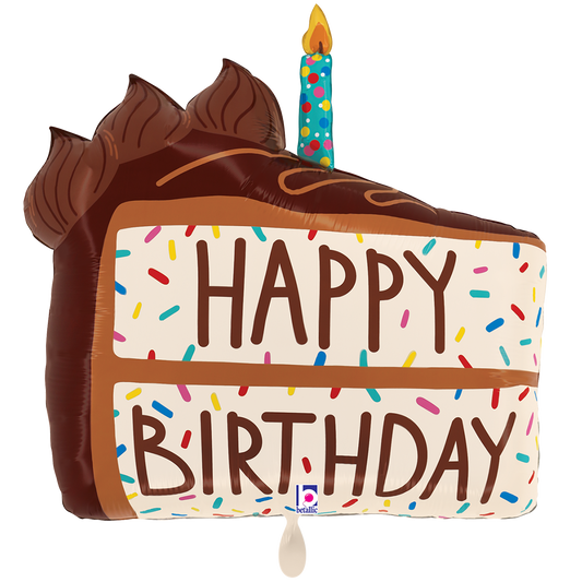 1 Ballon XXL - BDay Chocolate Cake Slice