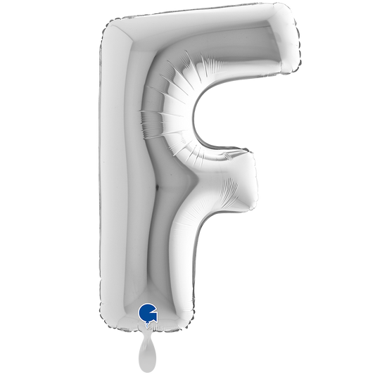 1 Ballon XXL - Letter F - Zilver