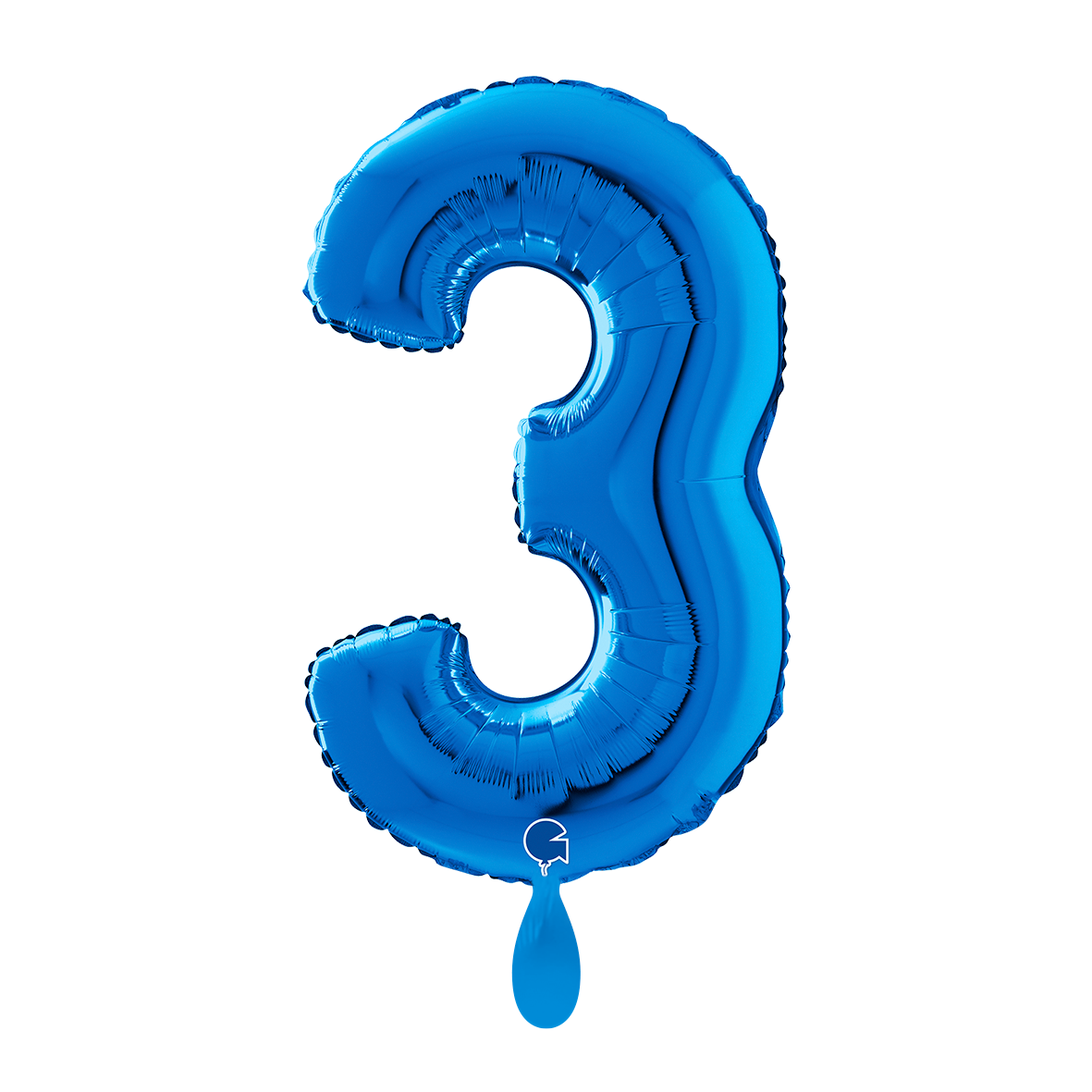 1 Ballon XL - Nummer 3 - Blauw