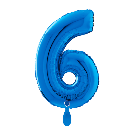 1 Ballon XL - Nummer 6 - Blauw