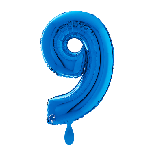 1 Ballon XL – Nummer 9 – Blauw