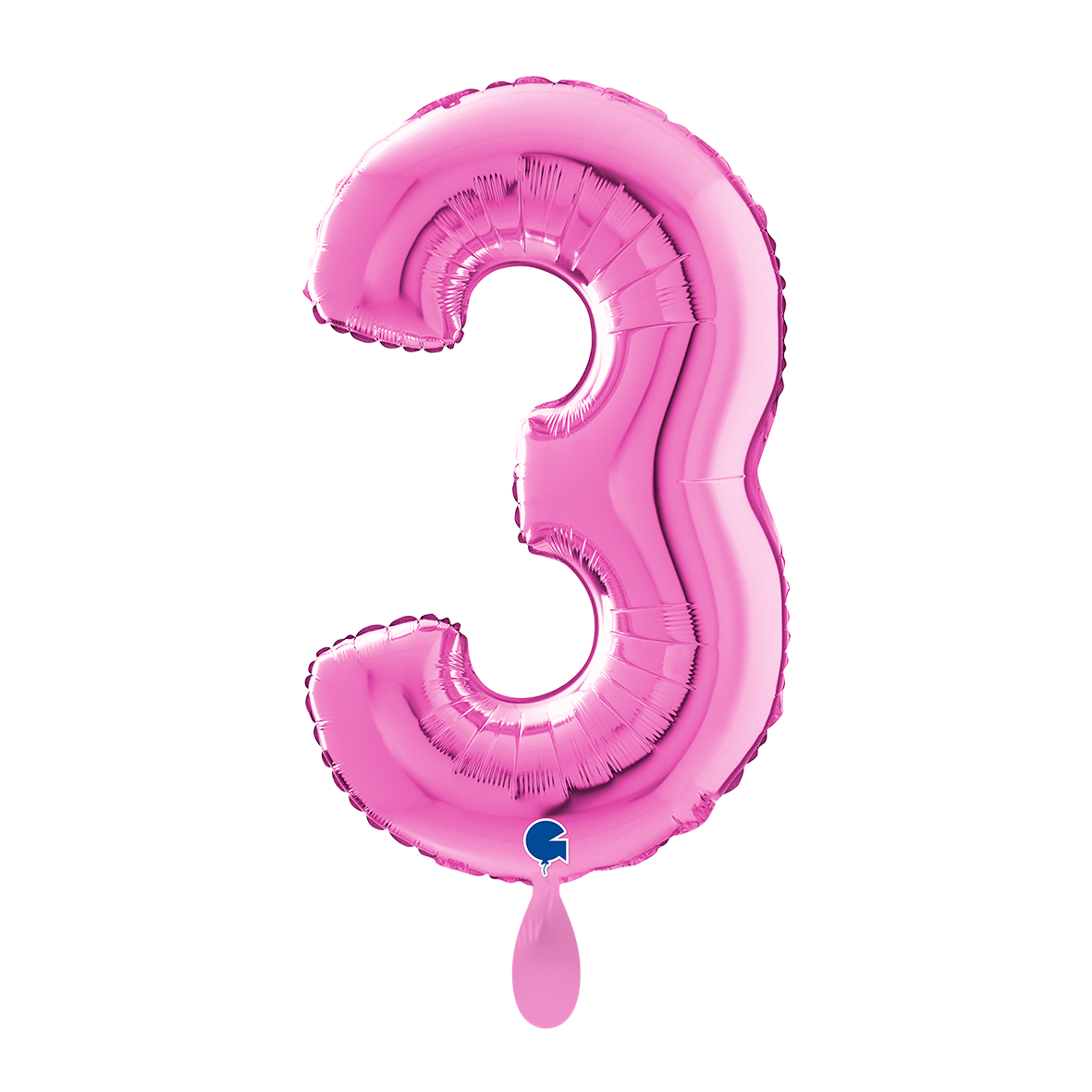 1 Ballon XL - Cijfer 3 - Fuxia