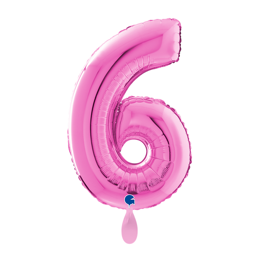 1 Ballon XL - Nummer 6 - Fuxia