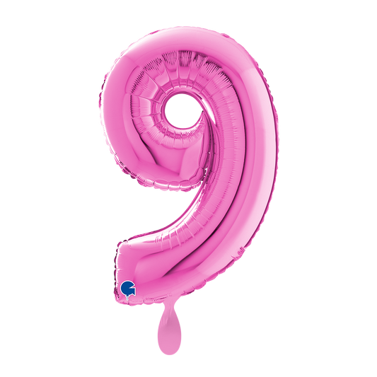 1 Ballon XL - Nummer 9 - Fuxia
