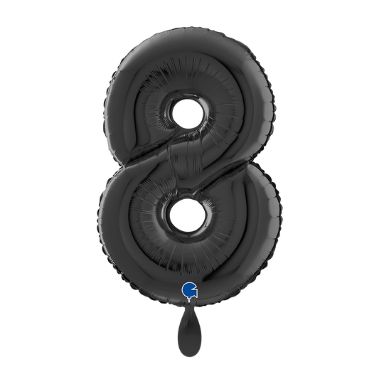 1 Ballon XL - Nummer 8 - Zwart