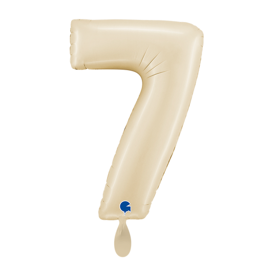 1 Ballon XL - Cijfer 7 - Satijncrème
