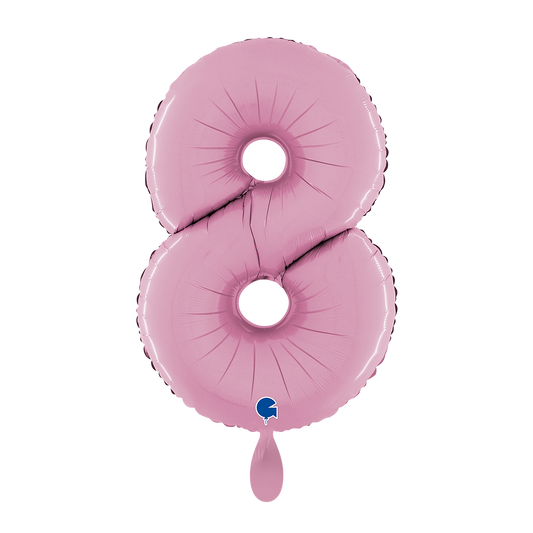 1 Ballon XL - Nummer 8 - Pastelroze