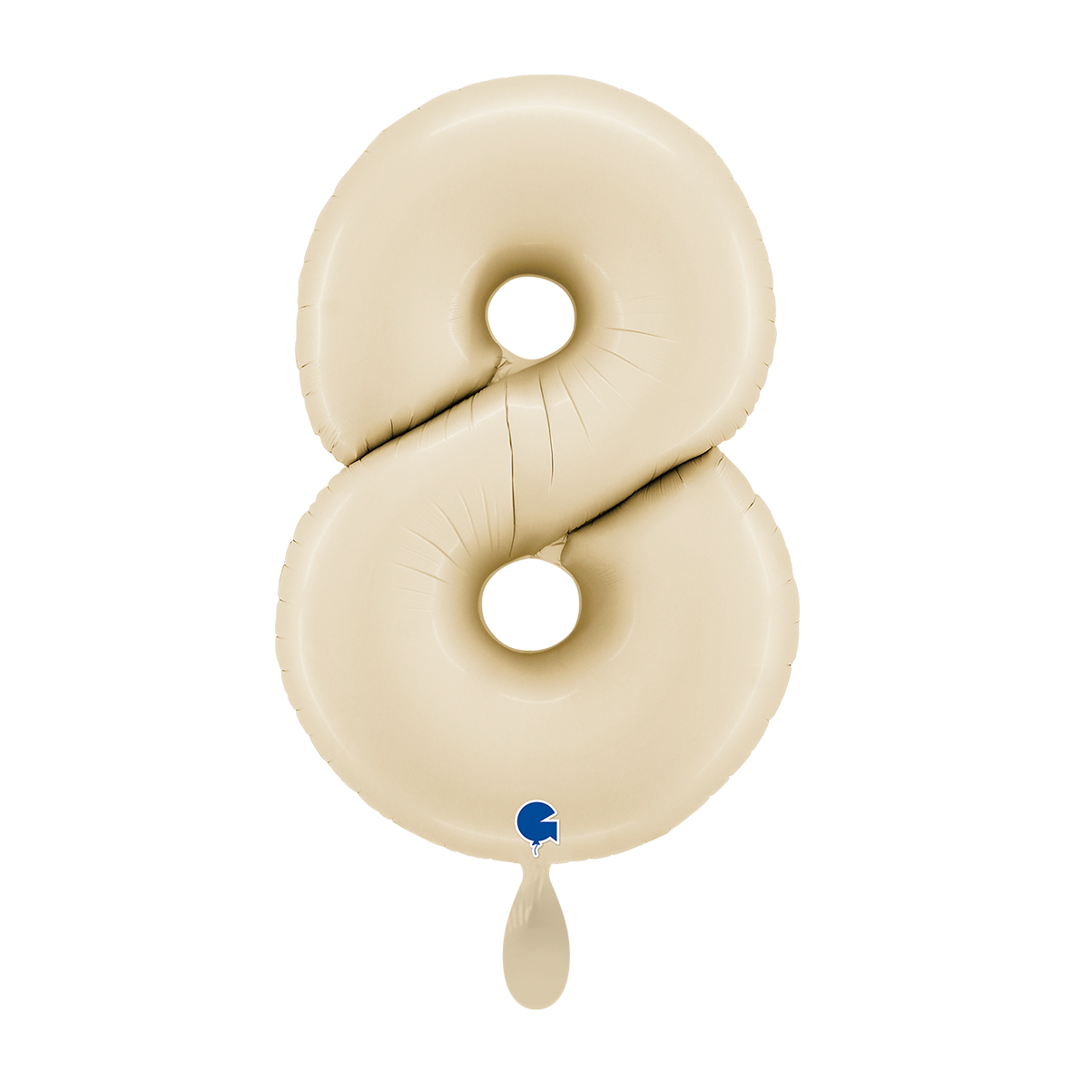 1 Ballon XL - Nummer 8 - Satijncrème