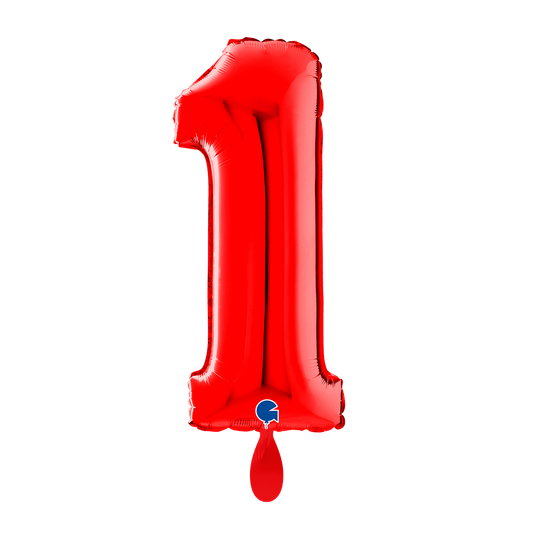 1 Ballon XL - Nummer 1 - Rood