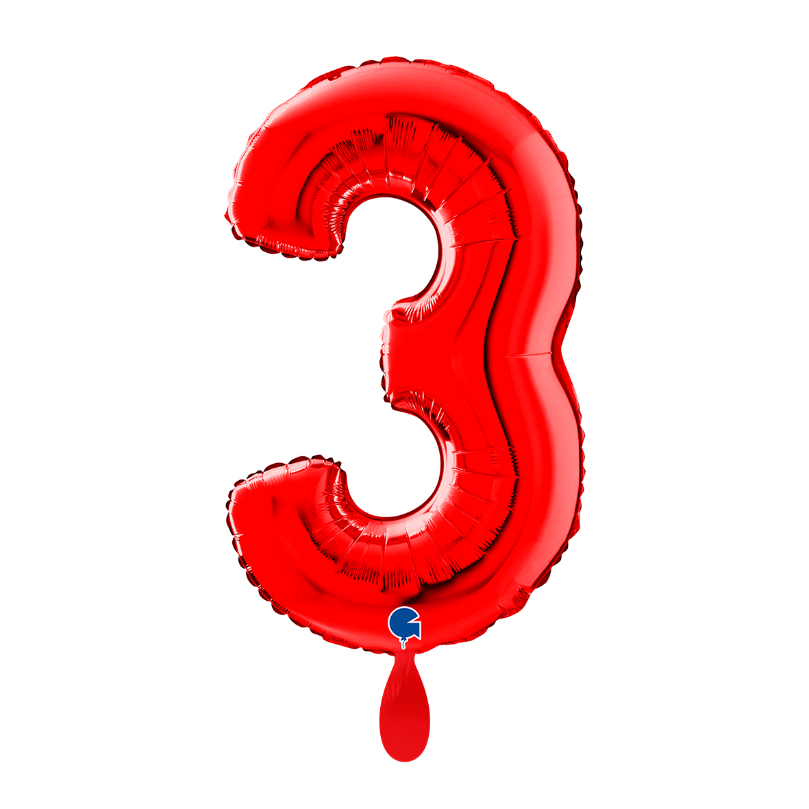 1 Ballon XL - Nummer 3 - Rood