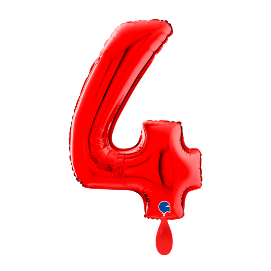 1 Ballon XL – cijfer 4 – rood