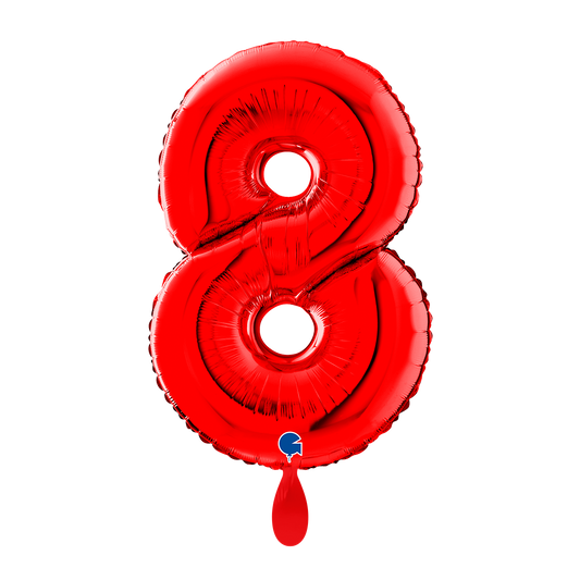 1 Ballon XL - Nummer 8 - Rood