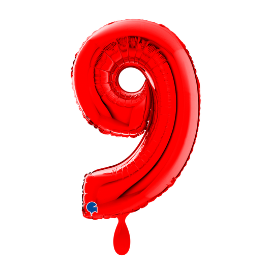 1 Ballon XL - Cijfer 9 - Rood