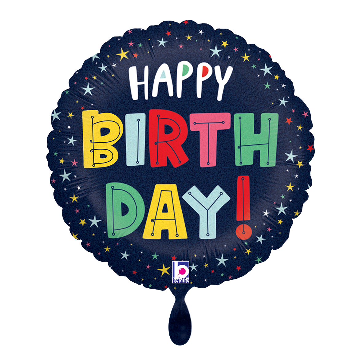 1 Ballon - Geburtstag Bunte Sterne