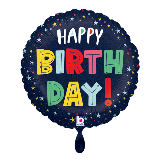 1 Ballon - Geburtstag Bunte Sterne