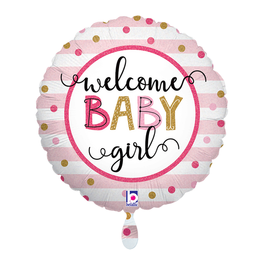 1 ballon - Baby meisje strepen