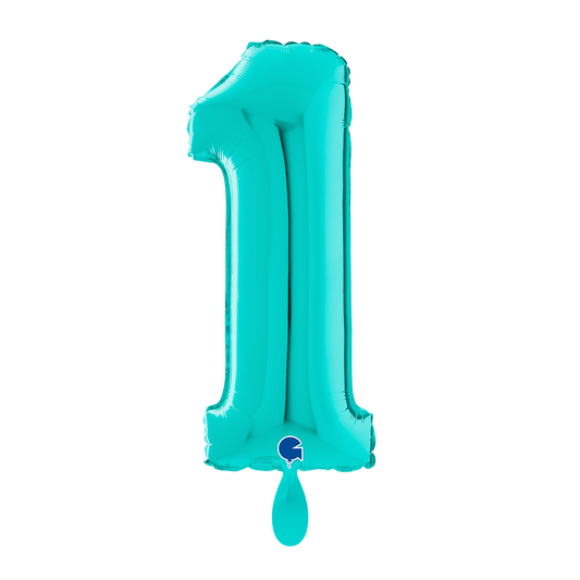 1 Ballon XL - Cijfer 1 - Tiffany