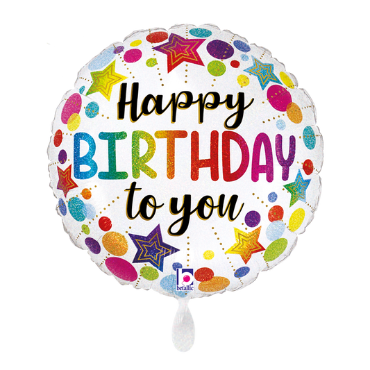 1 Ballon - Birthday Stars & Dots
