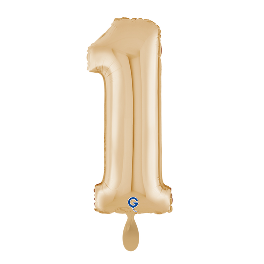1 Ballon XL - Nummer 1 Wit Goud