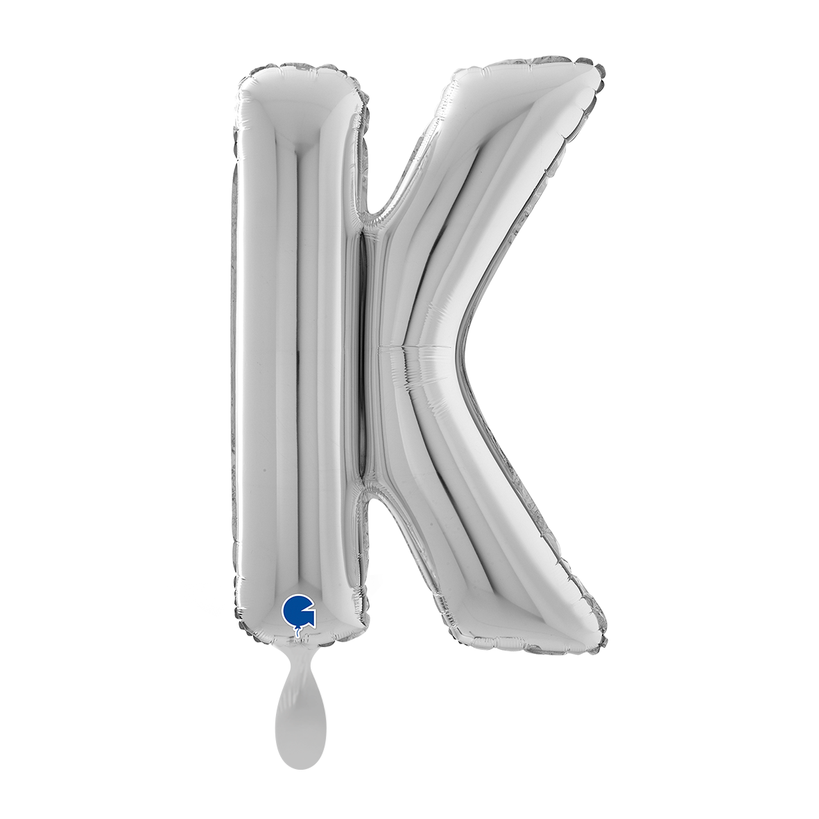 1 Ballon XL - Letter K - Zilver