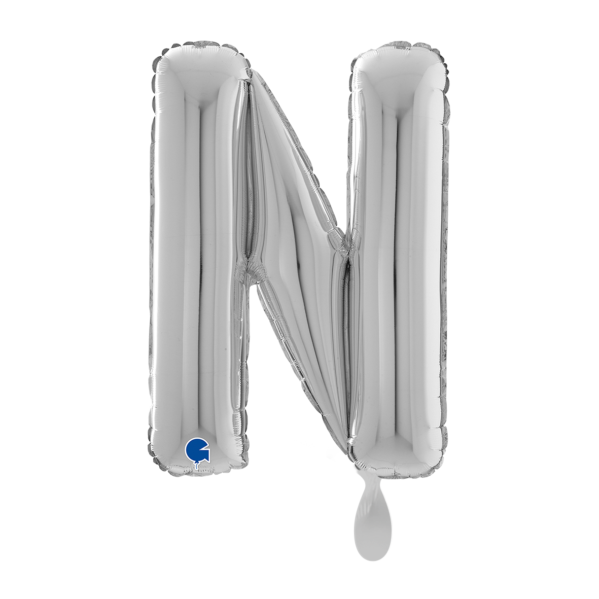 1 ballon XL - letter N - zilver