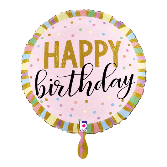 1 Ballon – Geboortestrepen Pastel