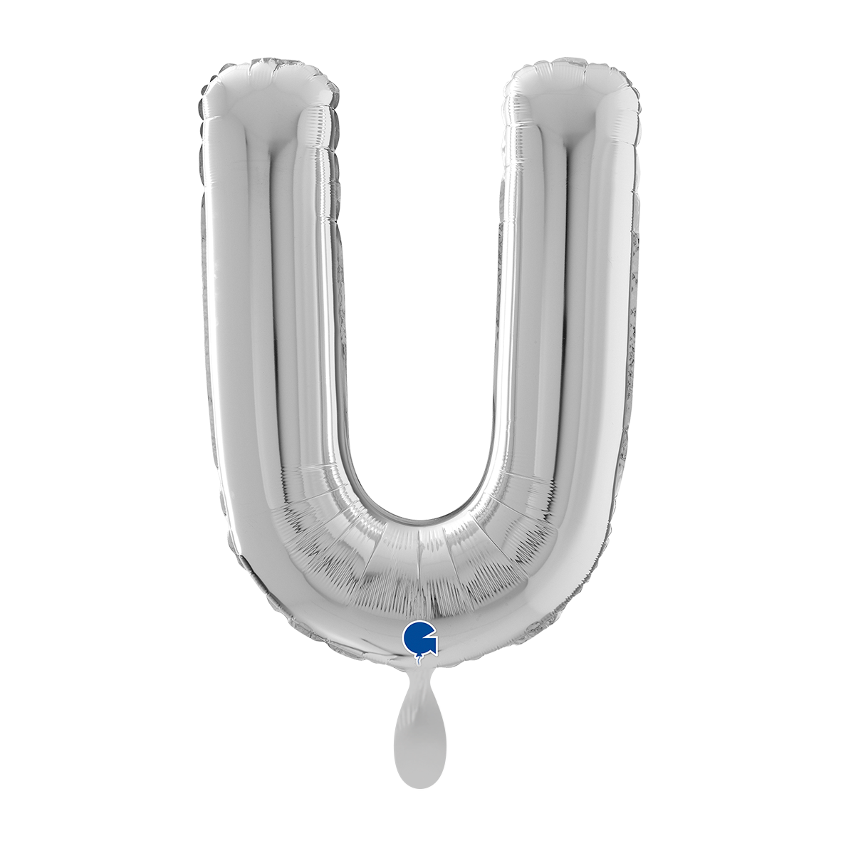 1 Ballon XL - Letter U - Zilver