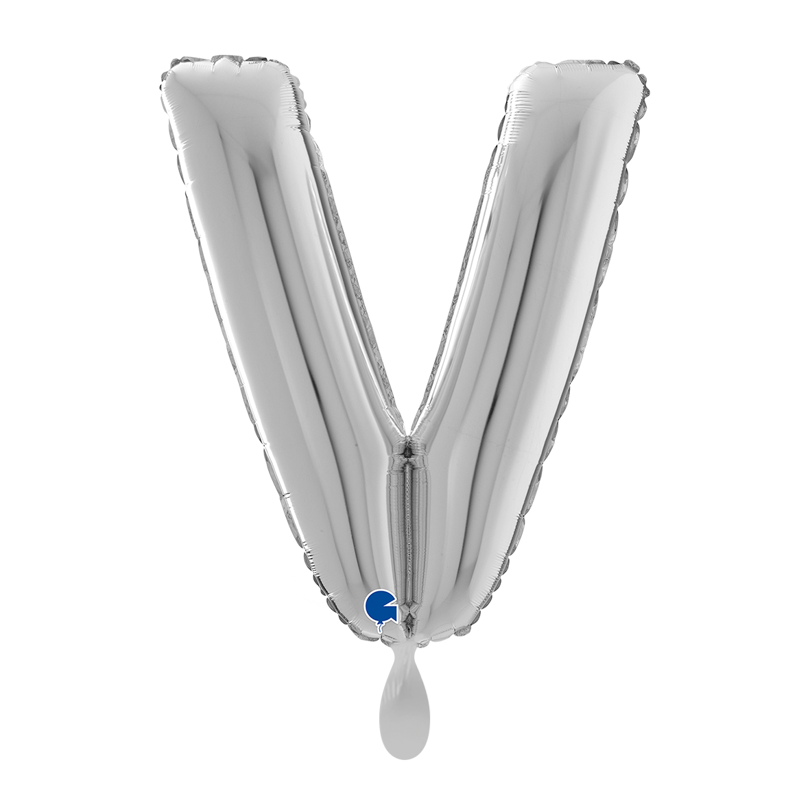 1 Ballon XL - Letter V - Zilver