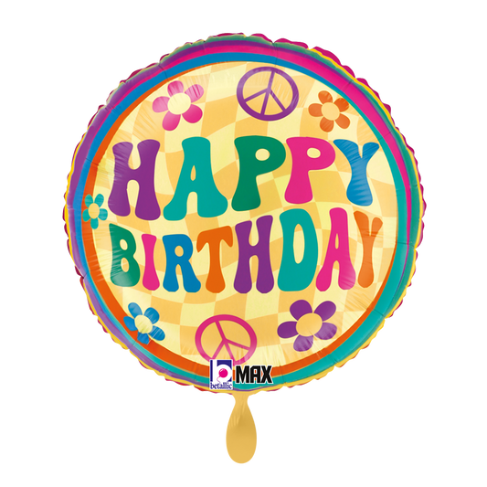 1 ballon - Groovy verjaardagsmadeliefjes