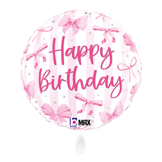 1 Ballon - Pretty Pink Bow Verjaardag
