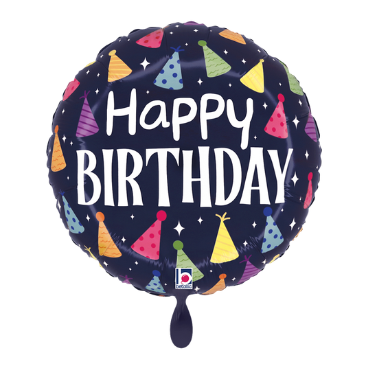 1 Ballon - Feestmutsen Verjaardag