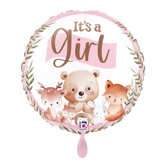 1 Ballon - Woodland It's A Girl