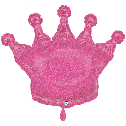 1 Ballon XXL - Glitzernde Krone - Pink