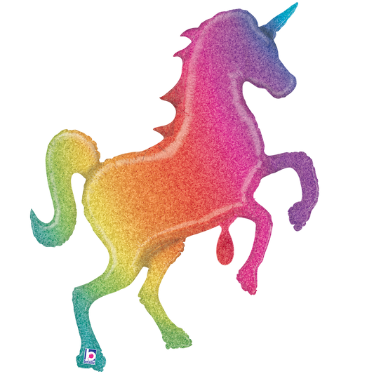 1 Ballon XXL - Glitter Regenboog Eenhoorn