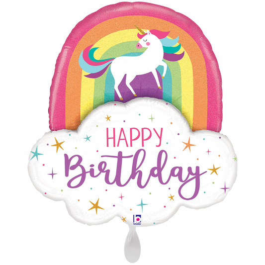 1 Ballon XXL - Eenhoorn Regenboog Verjaardag