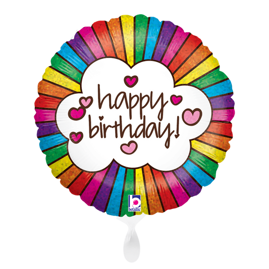 1 Ballon - Retro Regenboog Verjaardag
