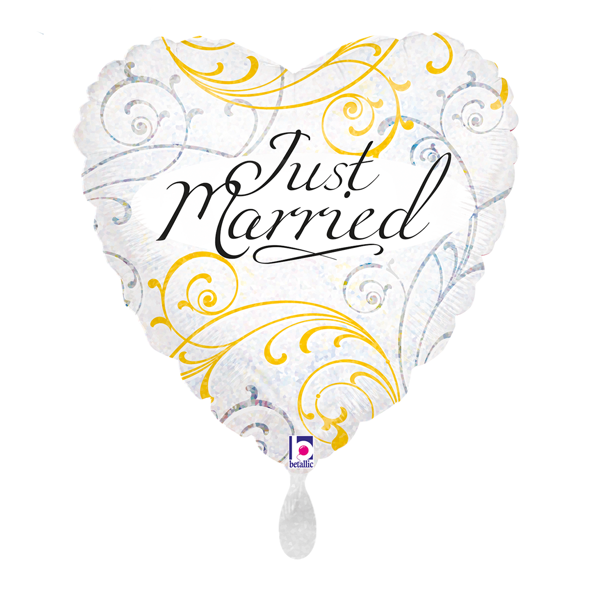 1 ballon - Just Married Filigraan