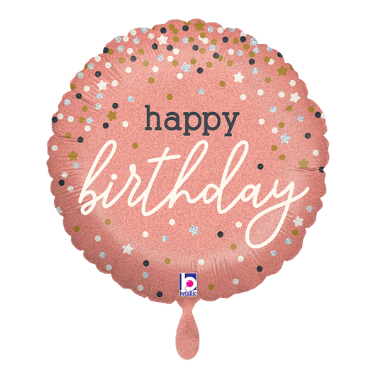 1 Ballon - Rose Gold Konfetti B-Day