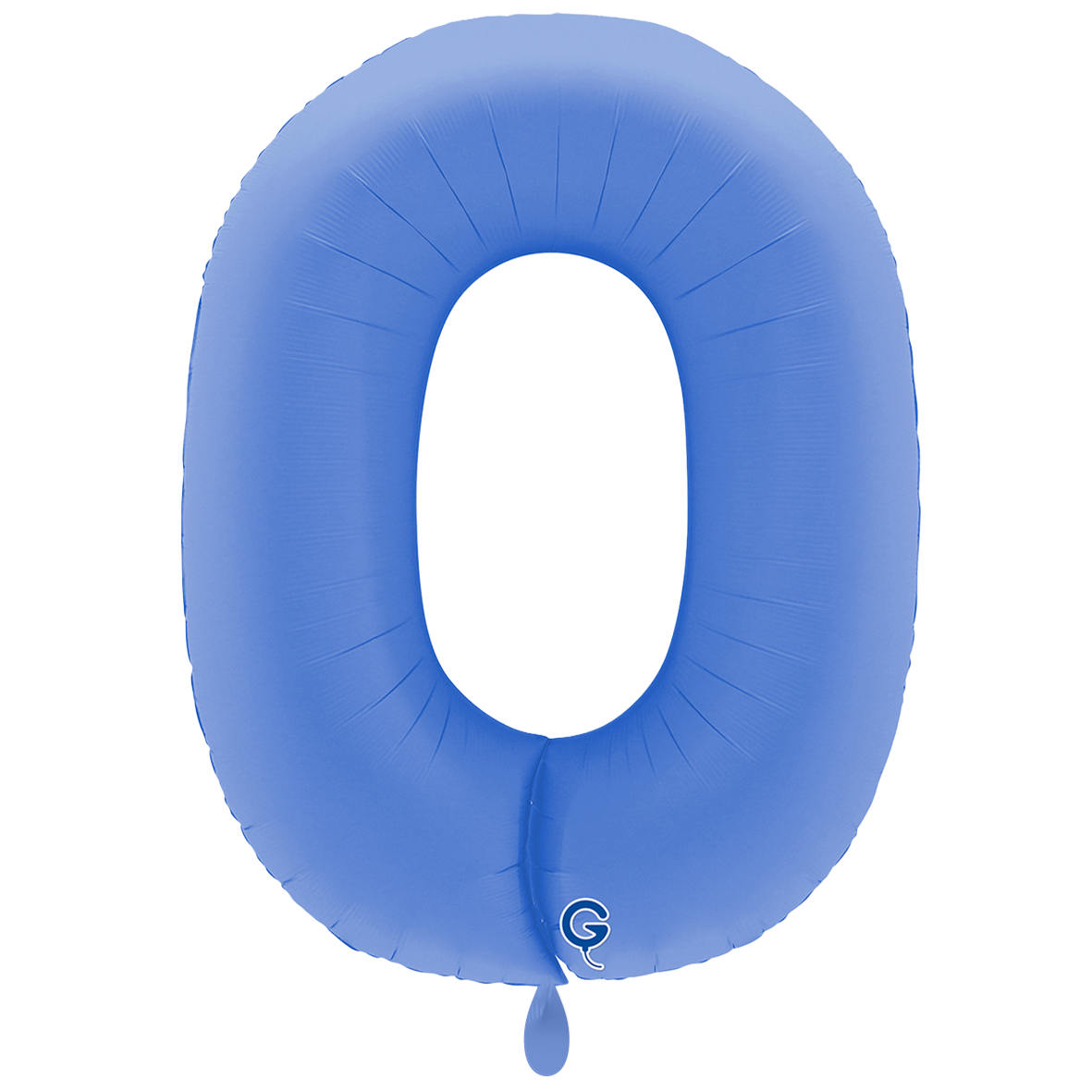 1 Ballon XXL - Zahl 0 - Soft Matte Lotus Blue