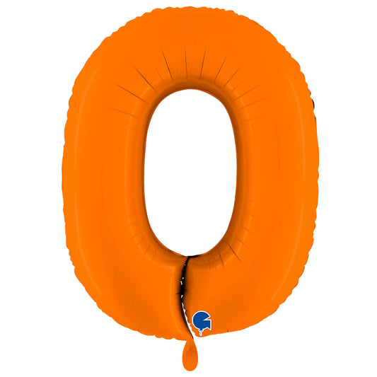 1 Ballon XXL - Cijfer 0 - Mat Oranje