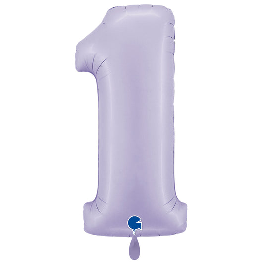 1 Ballon XXL - Zahl 1 - Satin Lila