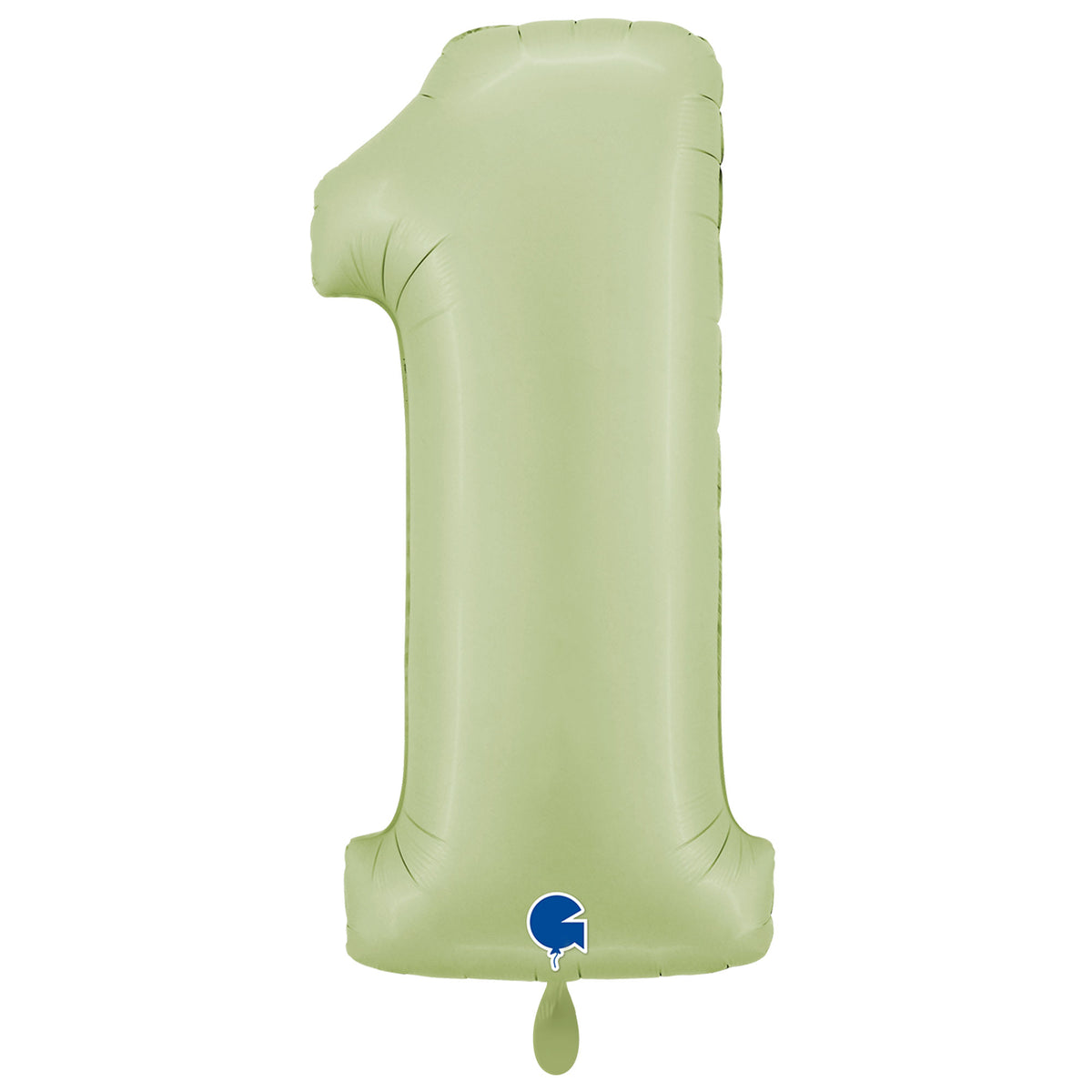 1 Ballon XXL - Zahl 1 - Satin Olivgrün
