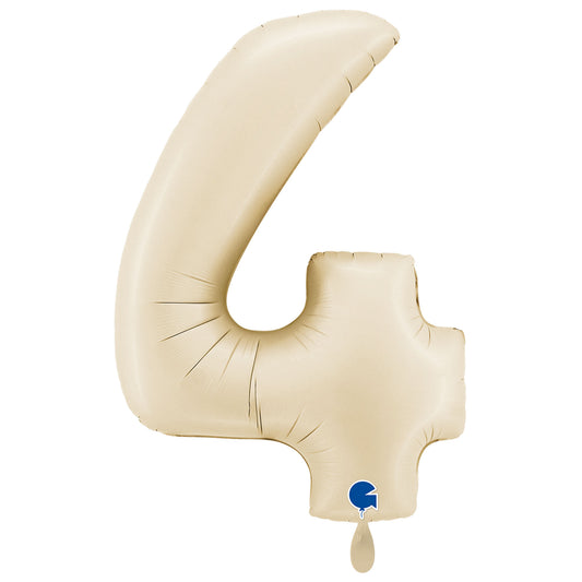 1 Ballon XXL - Nummer 4 - Satijncrème
