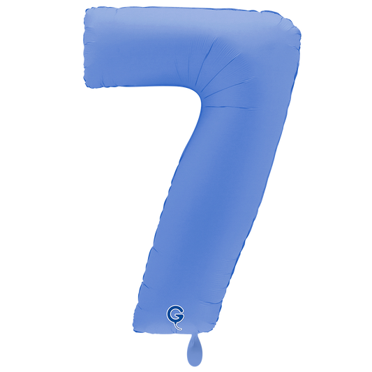 1 Ballon XXL - Zahl 7 - Soft Matt Lotus Blau